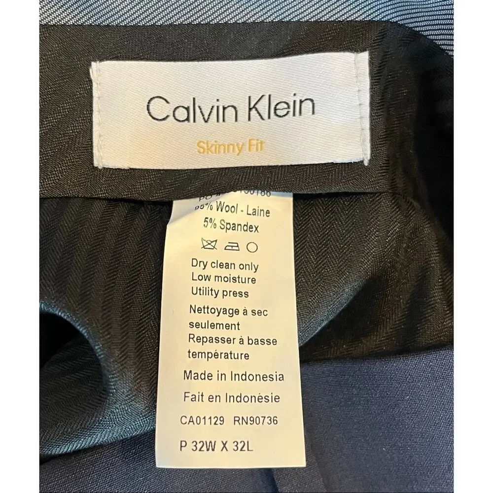 Calvin Klein Premium Skinny Fit Suit Pants| Performance Stretch Fabric 32x32